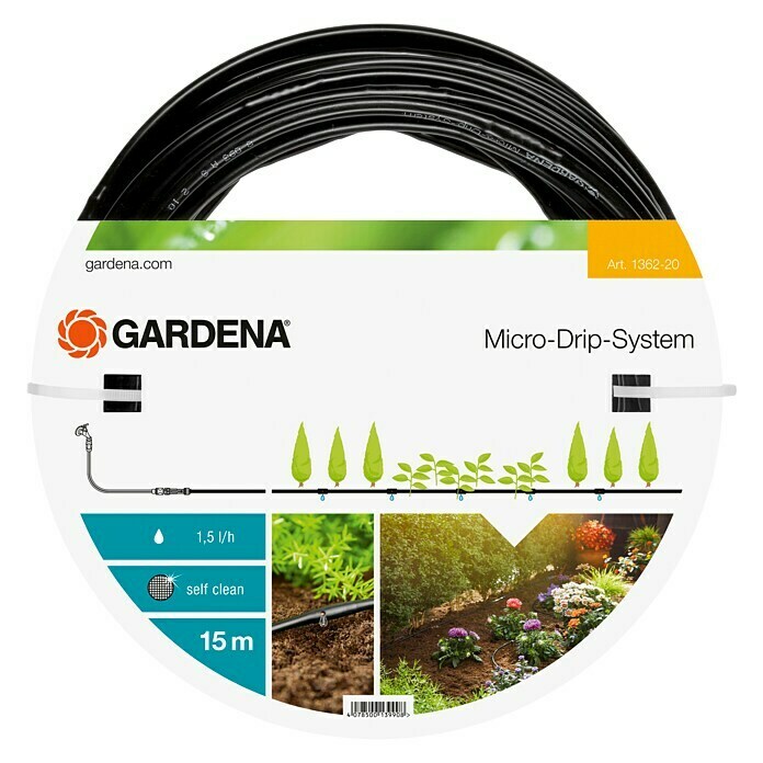 Gardena Micro-Drip Tropfrohr (Geeignet für: Randbewässerung, Anwendungsbereich: Außen, Länge: 15 m)