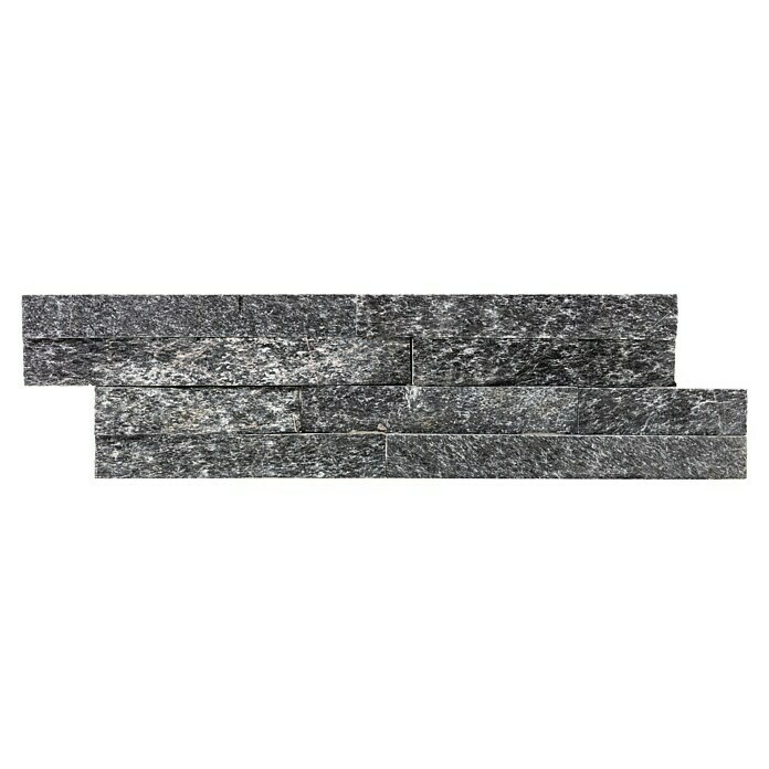 Pločice od ukrasnog kamena Quarzit Black Z-Shape (10 x 40 cm, Crna, Izgled kamena)