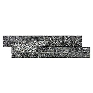Verblendstein Quarzit Black Z-Shape (10 x 40 cm, Schwarz, Steinoptik)