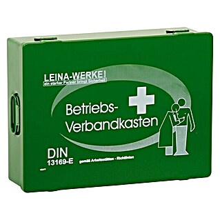 Leina-Werke Betriebsverbandkasten Groß (DIN 13169, Ohne Wandhalterung, Grün)