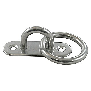 Marinetech Mastplatte Mit Ring (Ausstattung: Ring, L x B: 45 x 15 mm, Edelstahl, Stahlsorte: A2)