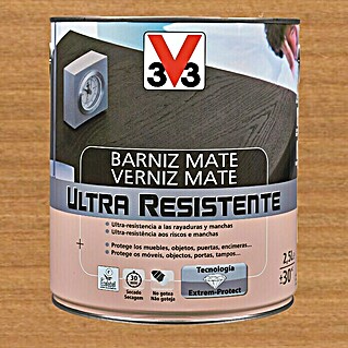 V33 Barniz para madera Mate Ultra Resistente (Roble oscuro, Mate, 750 ml)