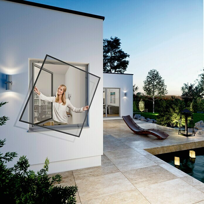 Windhager Insektenschutz-Fensterrahmen Flexi Fit (100 x 120 cm, Anthrazit)