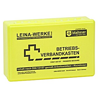 Leina-Werke Betriebsverbandkasten Klein (DIN 13157, Ohne Wandhalterung, Gelb)