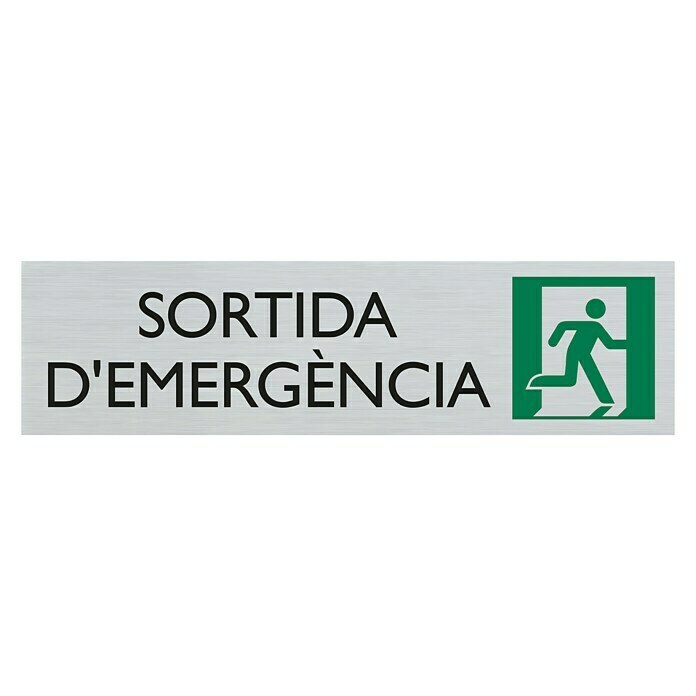 Pickup Señal de salida de emergencia catalán (Motivo: Salida de emergencia, L x An: 16,5 x 4,4 cm)