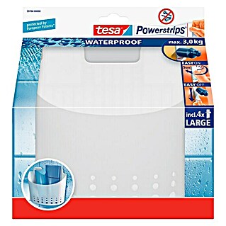 Tesa Powerstrips Waterproof Duschkorb (Kunststoff, Weiß)