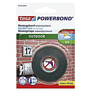 Tesa Powerbond Montageband Outdoor (L x B: 1,5 m x 19 mm, Wasserbeständig)