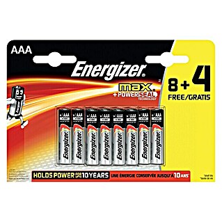 Energizer Max Batterie max (Micro AAA, 1,5 V, Alkali-Mangan, 12 Stk.)
