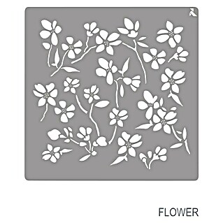 La Pajarita Plantilla decorativa Stencil Flor (Floral, 20 x 20 cm, Plástico)