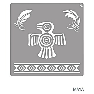 La Pajarita Plantilla decorativa Stencil Maya (Elementos mayas, 20 x 20 cm, Plástico)