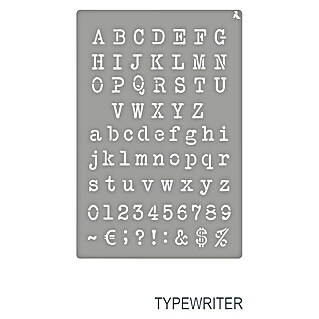 La Pajarita Plantilla decorativa Stencil Typewriter (Letras/números, 20 x 30 cm, Plástico)