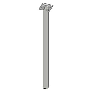 Element System Pata de tubo de acero cuadrangular (L x An x Al: 25 x 25 x 500 mm, Aluminio blanco)