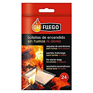 Ok Fuego Material para el encendido de barbacoas bolsitas (24 ud.)