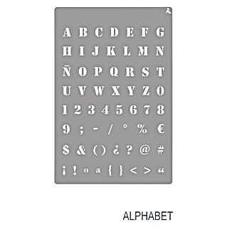 La Pajarita Plantilla decorativa Stencil Alphabet (Alfabeto y números, 20 x 30 cm, Plástico)