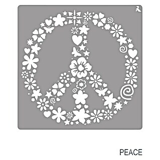 La Pajarita Plantilla decorativa Stencil Peace (Símbolo de paz, 20 x 20 cm, Plástico)