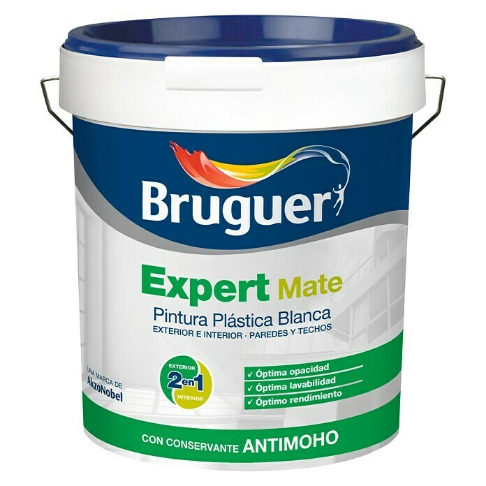 Bruguer Pintura para paredes Expert Mate (Blanco, 15 l, Mate)