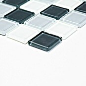Mosaikfliese Quadrat Crystal Mix CM 4125 (32,7 x 30,2 cm, Grau, Glänzend)