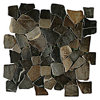 Baldosa de mosaico Rocaplana (30 x 30 cm, Piedra natural, Negro)