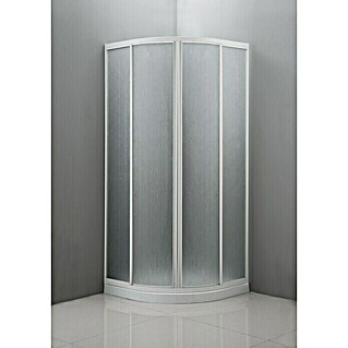 Mampara de ducha semicircular Eco (80 x 80 x 185 cm, Blanco)
