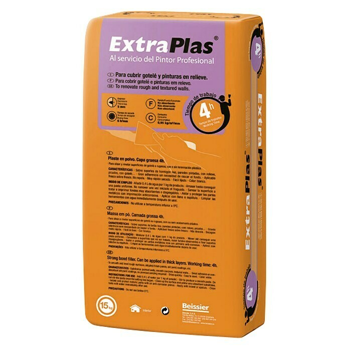 Beissier Plaste Extraplas Naranja 4 h (Blanco, 15 kg)