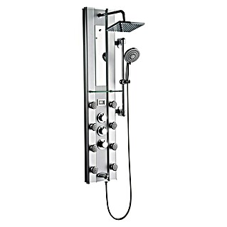 Rousseau Panel de ducha Miami (Altura: 130 cm, Con grifo termostático, Aluminio)