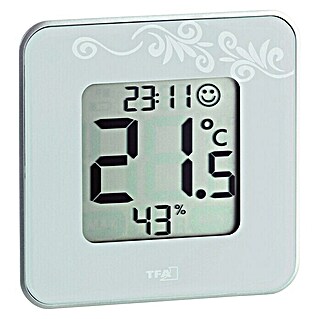 Termo-higrómetro Reloj plata (Temperatura actual, 10,4)