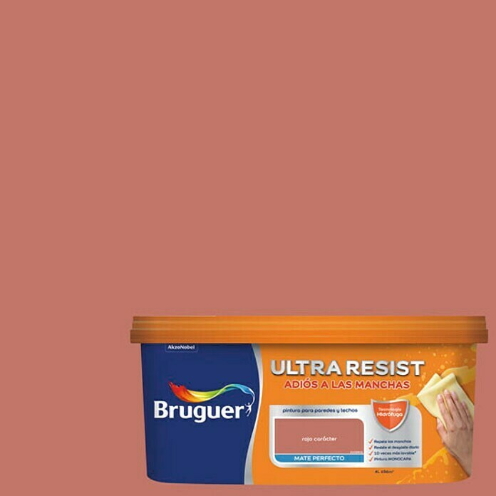 Bruguer Ultra Resist Pintura para paredes rojo carácter (4 l, Mate)