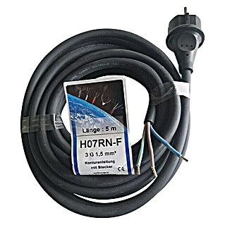Gumom izolirani kabel (H07RN-F3G1,5, 5 m, Crne boje)