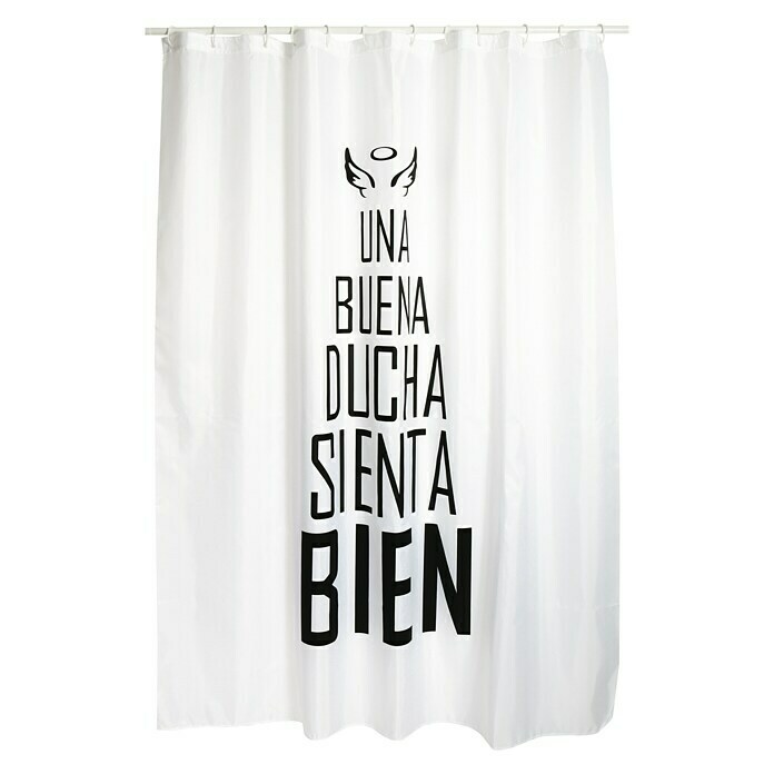 Venus Cortina de baño textil Buena ducha (An x Al: 180 x 200 cm, Negro/blanco)