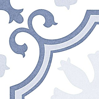 Feinsteinzeugfliese Vintage Lacour (25 x 25 cm, Weiß/Blau/Grau, Matt)