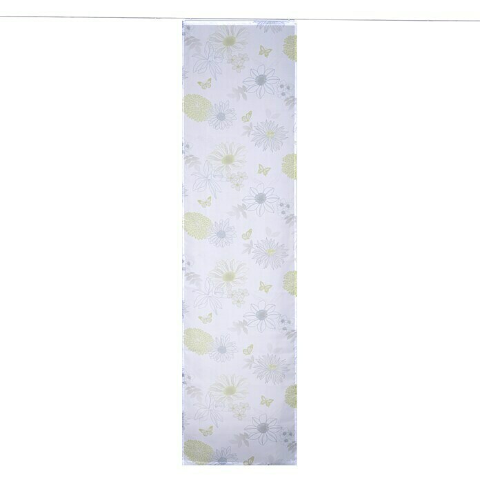 Expo Ambiente Flächenvorhang Bloom (Grau/Grün/Weiß, 100 % Polyester, 60 x 245 cm)