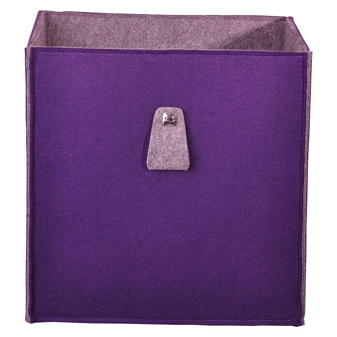 Phönix Atlanta Aufbewahrungsbox (L x B x H: 34 x 34 x 34 cm, Filz, Violett/Grau)