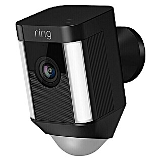 Ring Überwachungskamera Spotlight Cam Wired (Schwarz, Netzanschluss, 2 Wege Kommunikation, IP64)