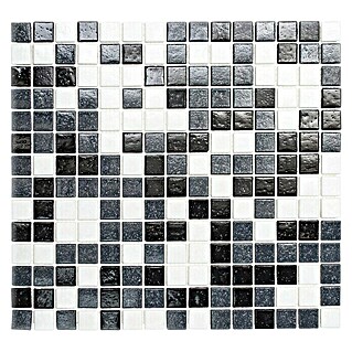 Mozaïektegel Quadrat Mix GM A 125 (32,7 x 30,5 cm, Zwart/Grijs/Wit, Mat)