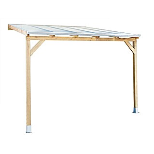 Palram – Canopia Terrassenüberdachung Juniper (Länge: 310 cm, Tiefe: 303 cm, Material Dach: Polycarbonat, Natur, Transparent)