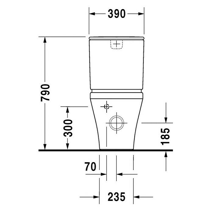 Duravit DuraStyle Stand-WC für Kombination (Mit schmutzabweisender Glasur, Tiefspüler, Weiß)