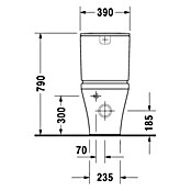 Duravit DuraStyle Stand-WC für Kombination (Mit schmutzabweisender Glasur, Tiefspüler, Weiß)