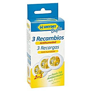 Humydry Pack de recambios para el deshumidificador Mini Tab (Limón, 3 ud.)