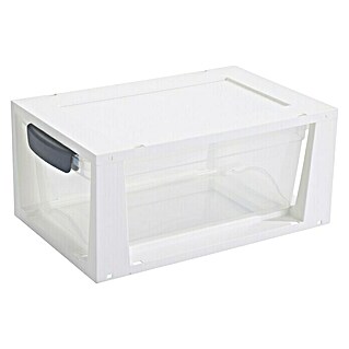 Sunware Aufbewahrungsbox Omega (L x B x H: 33,5 x 22 x 15,5 cm, Kunststoff, Transparent/Weiß)