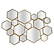 Espejo Multi-Hexagonal (70 x 50 cm, Dorado)