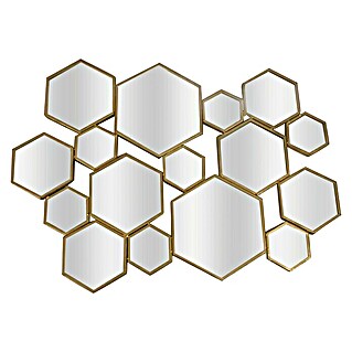 Espejo Multi-Hexagonal (70 x 50 cm, Oro)