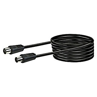 Schwaiger Priključni kabel za antenu (7,5 m, Crne boje, 75 dB, IEC utikač, IEC utičnica)