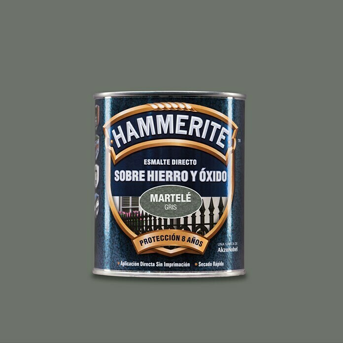 Hammerite Esmalte para metal Hierro y óxido (Gris, 750 ml, Martelé)