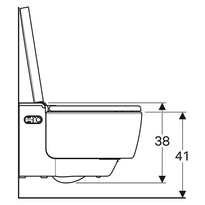 Geberit Spülrandloses Wand-Dusch-WC-Set AquaClean Mera Classic (Mit Duschfunktion, Mit Beschichtung, Tiefspüler, Weiß)