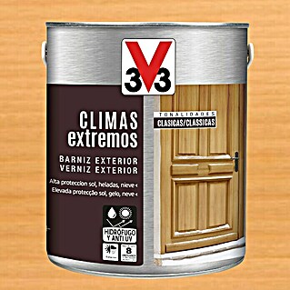 V33 Barniz para madera exterior Climas Extremos (Roble claro, Brillante, 2,5 l)