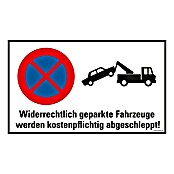 Pickup Hinweisschild (L x B: 33 x 20 cm, Widerrechtlich geparkte Fahrzeuge werden abgeschleppt)