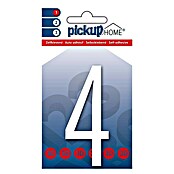 Pickup 3D Home Hausnummer (Höhe: 9 cm, Motiv: 4, Weiß, Kunststoff, Selbstklebend)
