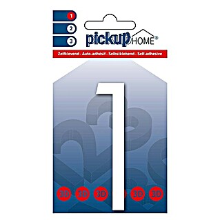 Pickup 3D Home Hausnummer Oslo (Höhe: 9 cm, Motiv: 1, Weiß, Kunststoff, Selbstklebend)