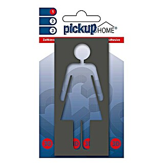 Pickup 3D Home Naljepnica za WC (Motiv: Gospođe, Sive boje, Visina: 10 cm)