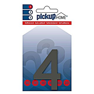 Pickup 3D Home Hausnummer Rio (Höhe: 6 cm, Motiv: 4, Grau, Kunststoff, Selbstklebend)